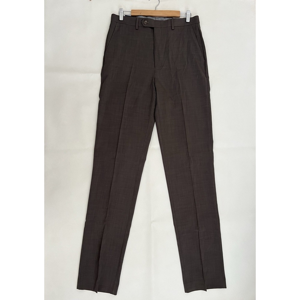 John W Nordstrom Men's 36W Dress Pants Made in Italy Brown Gray Business Casual